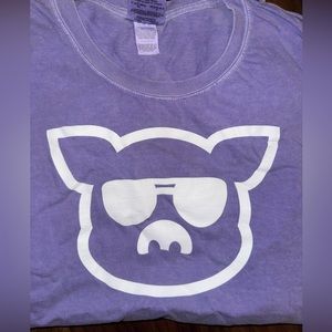 Purple Comfort Colors Pig Tee